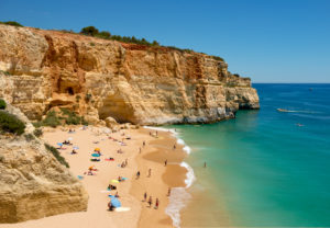Benagil beach, near Carvoeiro, the Algarve Benagil beach, near Carvoeiro, the Algarve